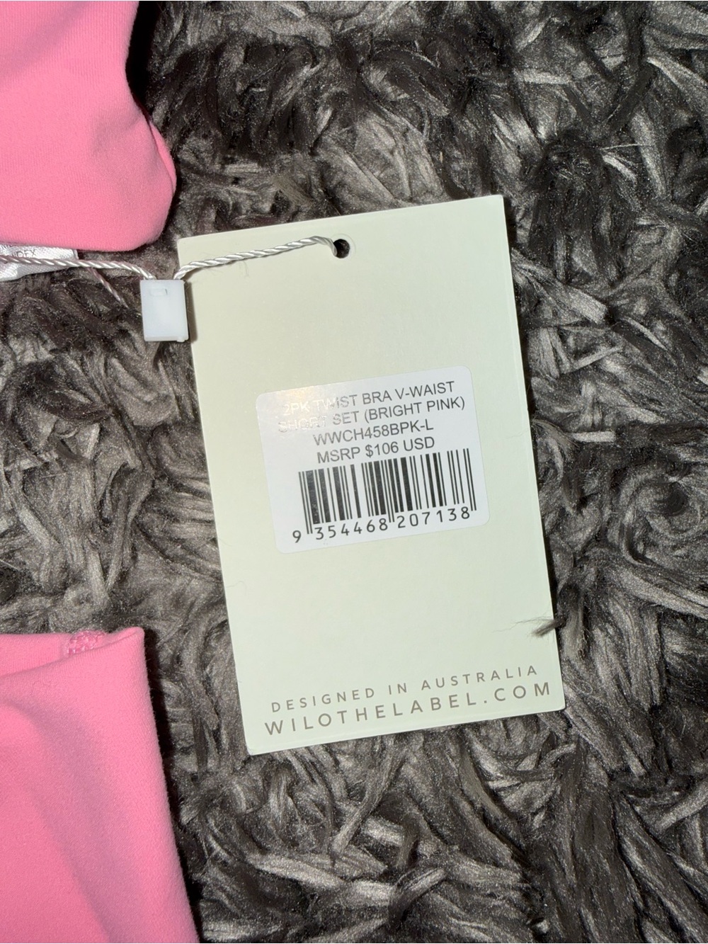 NWT WILO the label pink crisscross bra with bikers set - Picture 3 of 3